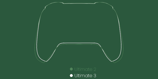 Outlines showing the difference between the Ultimate 2 controller and the Ultimate 3 controller.