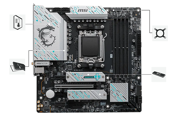 MSI AMD B650M GAMING PLUS WIFI microATX Motherboard LN144743 SCAN UK