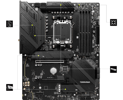 MSI AMD B650 TOMAHAWK WIFI AM5 DDR5 ATX Motherboard LN129282