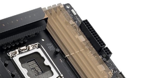 DDR5 DIMM slots.