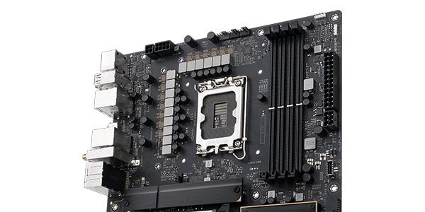 12+1 Teamed Power Stages highlighted on motherboard.