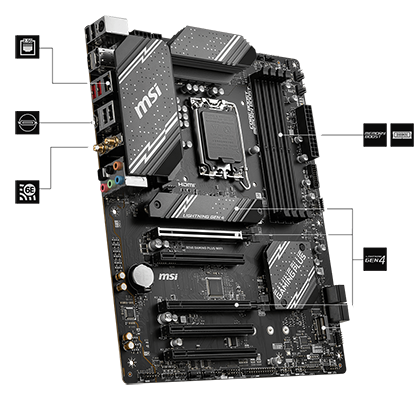 MSI Intel B760 GAMING PLUS WIFI DDR5 ATX Motherboard LN136152 SCAN UK