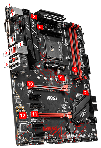 MSI AMD B450 GAMING PLUS MAX AM4 ATX Motherboard LN142641
