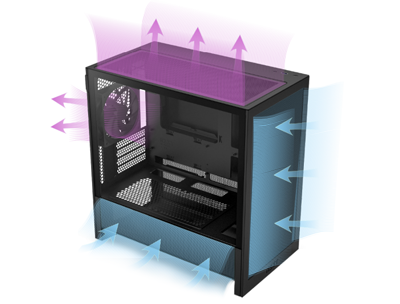 NZXT H3 Flow Tempered Glass White Micro-ATX PC Gaming Case