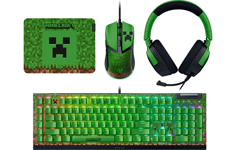 Hero Image of Razer Minecraft Bundle with Keyboard, Headset, Mouse and Mousepad