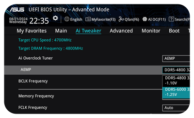 ASUS Enhanced Memory Profile