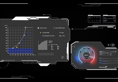 AI Cooling II interface illustrations.
