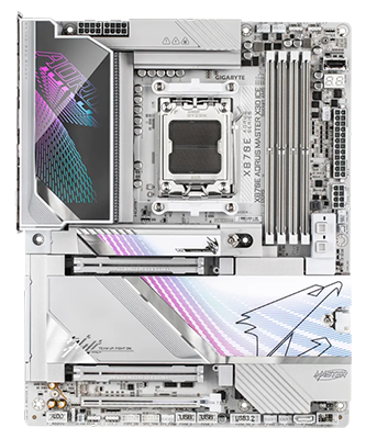  X870E AORUS MASTER X3D ICE AM5 ATX Motherboard from GIGABYTE.