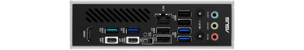 Rear I/O panel of the motherboard
