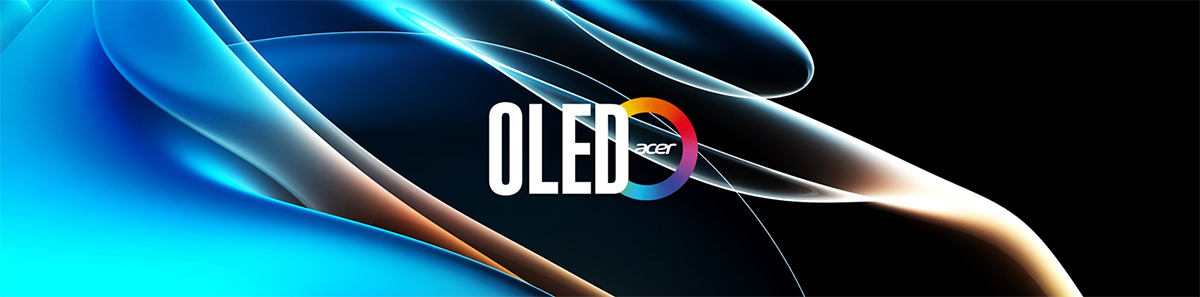 colourful 3D streaks with OLED icon