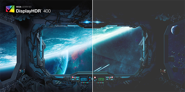 Image showing difference between Display HDR and without