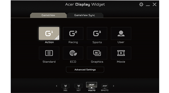 acer display widget