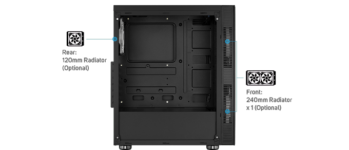 Aerocool Python RGB Black Mid Tower Tempered Glass PC Gaming Case ...