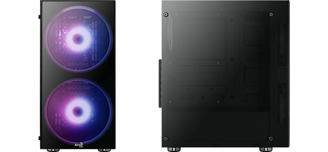 Aerocool Python RGB Black Mid Tower Tempered Glass PC Gaming Case ...