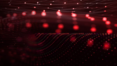 Spiralling red nodes to highlight a range of new features within the AMD Software