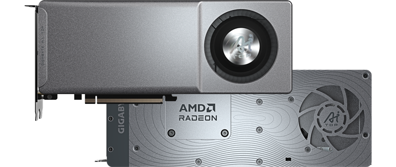 Front of AMD Radeon™ AI PRO R9700 Graphics Card
