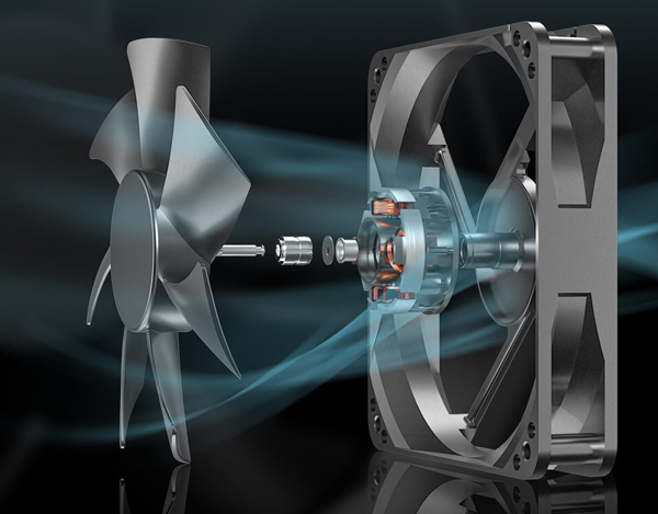 Image of the fan and all the parts spread out