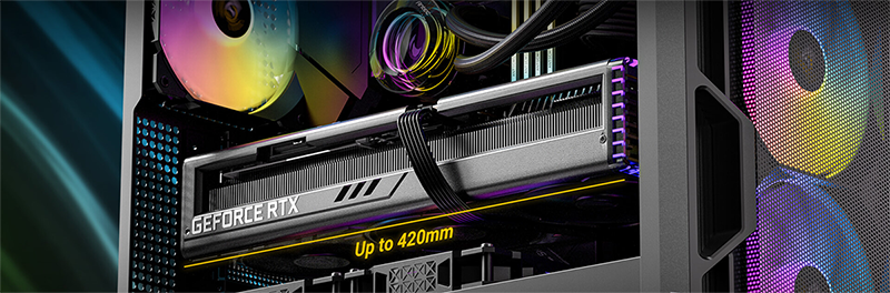 GPU inside of the AX1000, illustrated with a 420mm max length