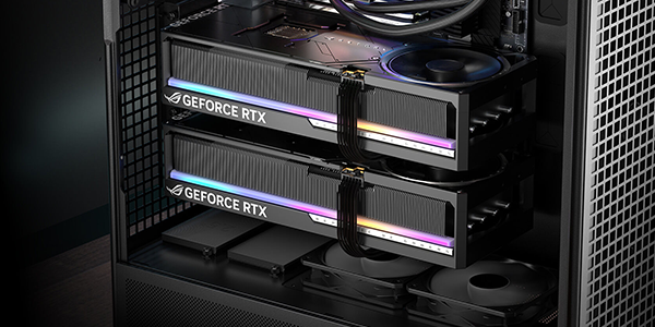 Scenario of two RTX GPUs installed in the Antec 900.