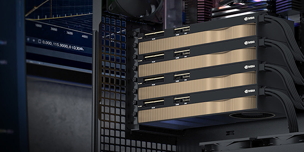 Scenario of multiple GPUs installed in the Antec 900.