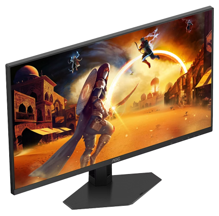 Angled view of monitor revealing smaller size