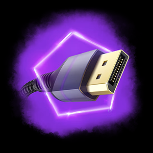 Close up image of DP2.1 cable
