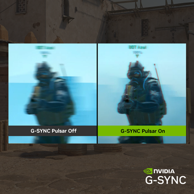 360Hz comparison against 60Hz via a split game render illustration on the AGON Pro monitor.