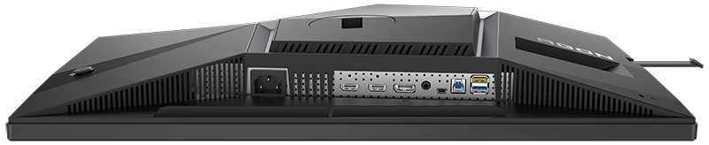 Flat angle of monitor showing USB Hub I/O
