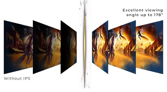 Side by side gaming scenarios with IPS and without IPS.