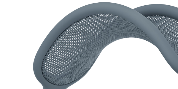 AirPods Max 2 headphones with detail of mesh canopy.