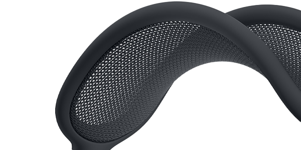 AirPods Max 2 headphones with detail of mesh canopy.