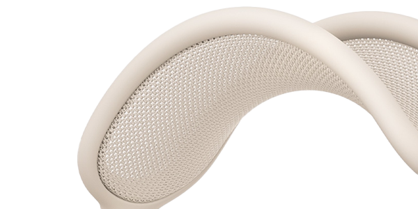 AirPods Max 2 headphones with detail of mesh canopy.