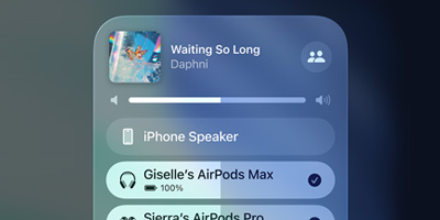 Audio sharing iPhone interface.