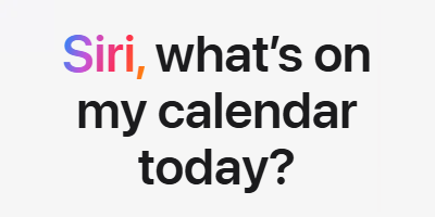 Siri functionality stating 'Siri, what's on the menu today?'
