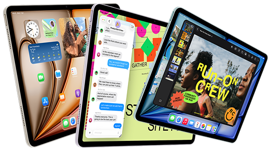 iPad Air's showcasing apps.