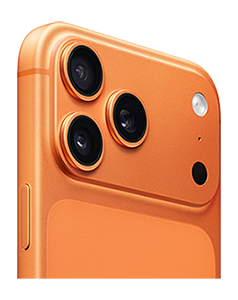 Rear angle of an orange iPhone 17 Pro