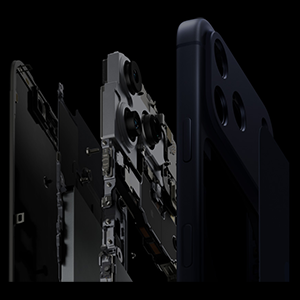 Internal layers of the iPhone 17 Pro, illustrating it's aluminium unibody