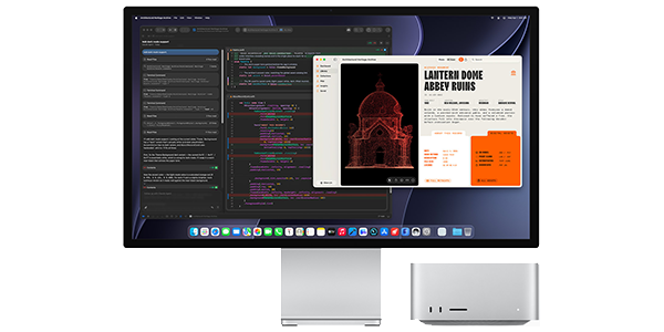 Studio Display with AI features on screen.