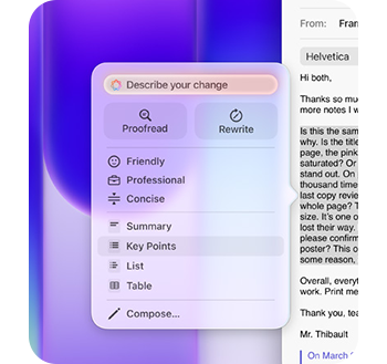 Close up of Writing Tools Interface