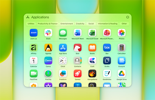Close up of IOS application menu