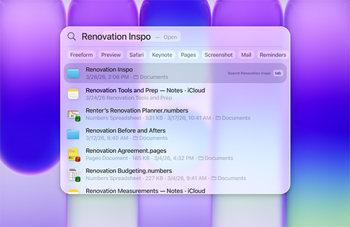 Image of screen showing spotlight feature