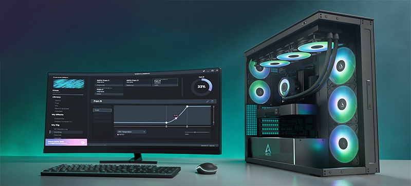 Xtender tower on a desk
