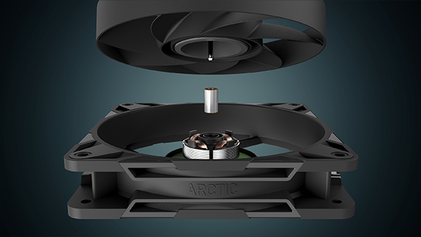 P12 Pro split into parts to highlight its fluid dynamic bearing.