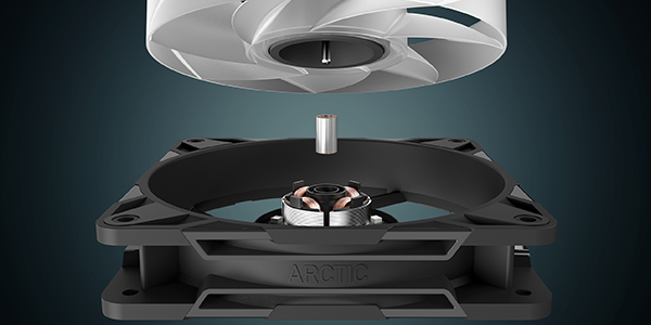 P12 Pro LN split into parts to highlight its fluid dynamic bearing.