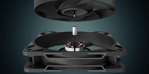 P12 Pro LN split into parts to highlight its fluid dynamic bearing.