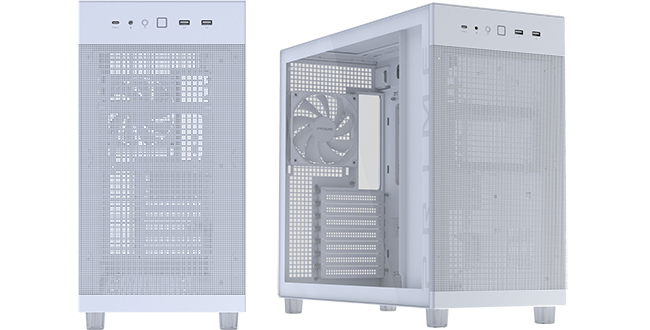 Prime AP303 TG White Mid Tower Tempered Glass PC Case from ASUS