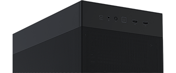 Close up image of the I/O ports on the front of the AP303 Case