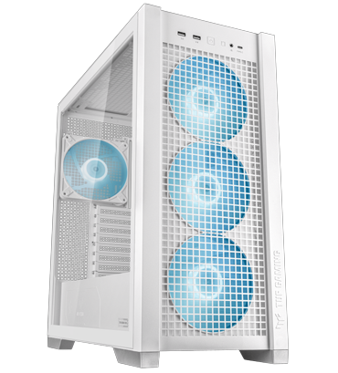 ASUS TUF GAMING GT302 White Gaming Case, Hidden Connector Motherboard