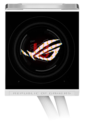 ROG logo on the ROG Strix LC IV LCD screen.
