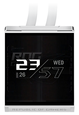 Date and time on the ROG Strix SLC IV LCD screen.